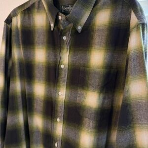 Gitman Brothers Olive and Cream Plaid Shirt